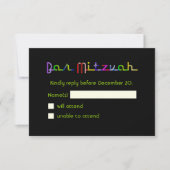 PixDezines RSVP Neonlichten/Vegas stijl/Mitzvah (Voorkant)