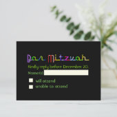 PixDezines rsvp neonverlichting bar mitzvah (Staand voorkant)