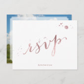 PixDezines RSVP/NEPR ROZE GOUD FOLIE/SCRIPT LETTER Uitnodiging Briefkaart (Voorkant / Achterkant)