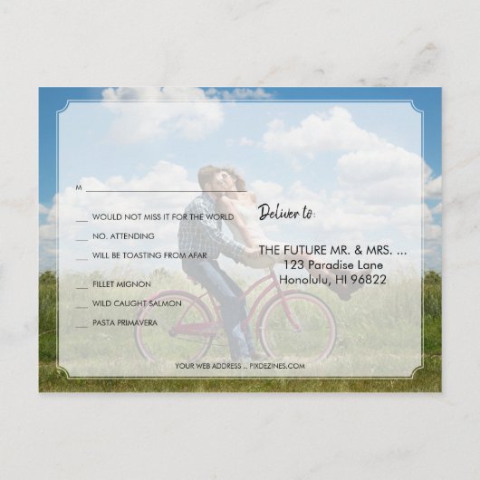 PixDezines RSVP/NEPR ROZE GOUD FOLIE/SCRIPT LETTER Uitnodiging Briefkaart (Achterkant)