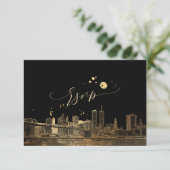PixDezines RSVP NYC Skyline/Faux Gold (Staand voorkant)