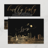 PixDezines RSVP NYC Skyline/Faux Gold (Voorkant / Achterkant)