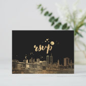 PixDezines RSVP NYC Skyline/Faux Gold (Staand voorkant)