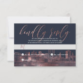 PixDezines RSVP NYC Skyline/Faux Roos Gold Kaartje (Achterkant)