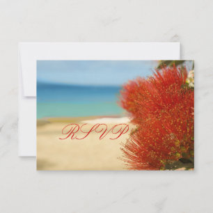 PixDezines RSVP Ohia+Beach Kaartje