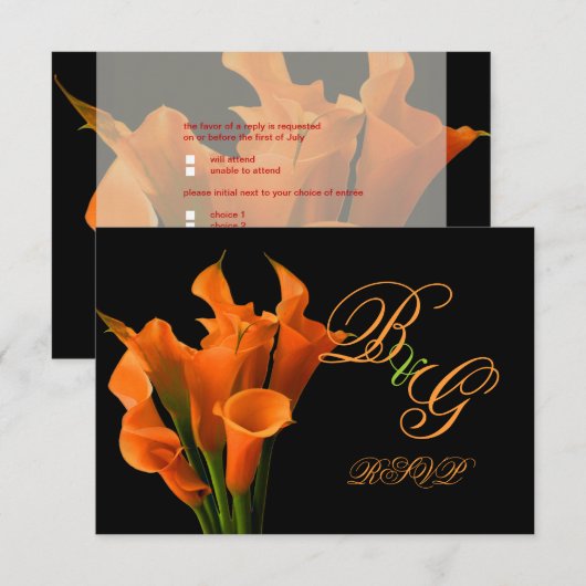 PixDezines rsvp oranje calla lily/DIY background (Voorkant / Achterkant)