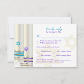PixDezines RSVP Paars/Aqua Tallits/B'nai Mitzvah (Achterkant)