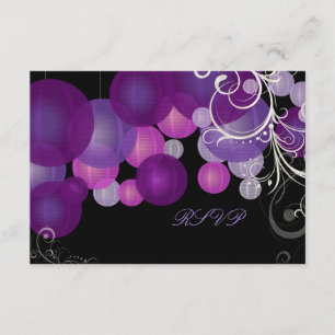 PixDezines rsvp paars/plum/lila lantaarns Kaartje