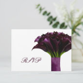 PixDezines rsvp paarse calla lilies/dij Kaartje (Staand voorkant)