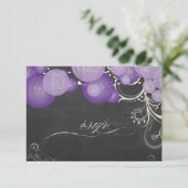 PixDezines rsvp paarse lantaarns+chalkboard (Staand voorkant)