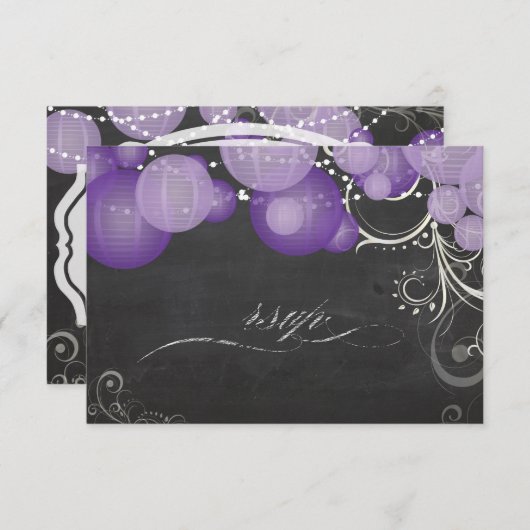 PixDezines rsvp paarse lantaarns+chalkboard (Voorkant / Achterkant)