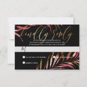PixDezines RSVP, Palm Fronds | Faux Gold RSVP Kaartje (Achterkant)