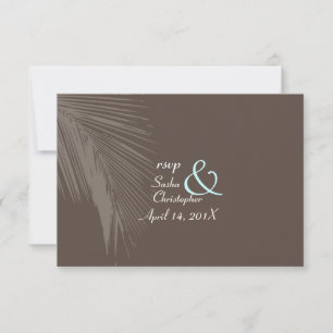PixDezines rsvp Palm fronds silhouette/caca+blue Kaartje