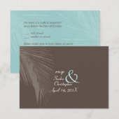 PixDezines rsvp Palm fronds silhouette/caca+blue Kaartje (Voorkant / Achterkant)