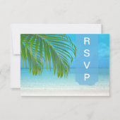 PixDezines rsvp Palm fronds/strand Kaartje (Voorkant)