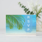 PixDezines rsvp Palm fronds/strand Kaartje (Staand voorkant)