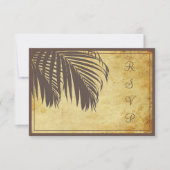PixDezines rsvp  palmschijfjes/strand/bruin Kaartje (Voorkant)