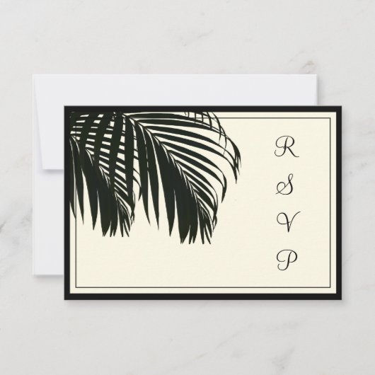 PixDezines rsvp Palmschijfjes/strand/zwart+beige (Voorkant)