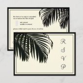 PixDezines rsvp Palmschijfjes/strand/zwart+beige (Voorkant / Achterkant)