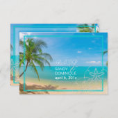 PixDezines rsvp paradise/Tropical+strand+palm bome (Voorkant / Achterkant)