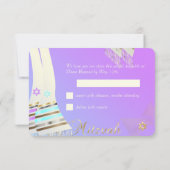 PixDezines RSVP Pastel Tallits B'not Mitzvah Kaartje (Achterkant)