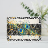 PixDezines rsvp pauock pizzazz, damask+black lace (Staand voorkant)