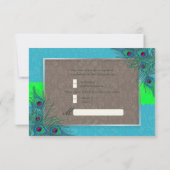 PixDezines rsvp Peacock Charm Kaartje (Achterkant)