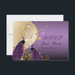 PixDezines rsvp Peacock, Filigree swirls/DIY-tekst<br><div class="desc">PixDezines rsvp peace ock filigree ornamental swirls in faux gold en dark paars. Voor een mooie gelegenheid.. bruiloft, herdenking, open huis, uitnodiging voor een kunstveiling!! Copyright © 2011 PixDezines.com™ en PixDezines™ op zazzle.com U kunt nu uw eigen hexachrome kleuren kiezen om faux zilveren achtergrond, tekst, versiering, enz. Het volledige spectrum...</div>