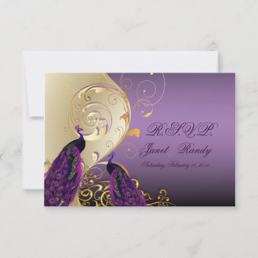 PixDezines rsvp Peacock, Filigree+swirls/DIY-tekst (Voorkant)