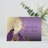 PixDezines rsvp Peacock, Filigree+swirls/DIY-tekst (Staand voorkant)