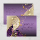 PixDezines rsvp Peacock, Filigree+swirls/DIY-tekst (Voorkant / Achterkant)