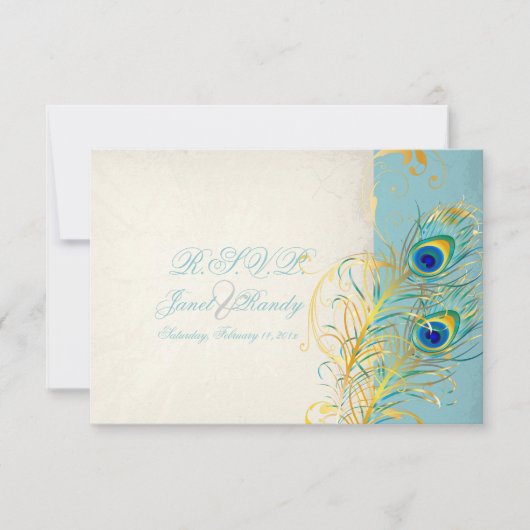 PixDezines rsvp Peacock Pizzazz/DIY-tekst Kaartje (Voorkant)
