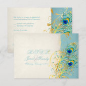 PixDezines rsvp Peacock Pizzazz/DIY-tekst Kaartje (Voorkant / Achterkant)