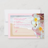 PixDezines RSVP PINK PLUMERIA/BEACH/DIY trim Kaartje (Achterkant)