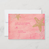 PixDezines RSVP, PINK STARFISH voor 5x7 RSVP Kaartje (Achterkant)