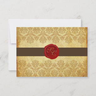 PixDezines rsvp +Pique Lace Damask+Wax Seal