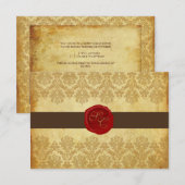 PixDezines rsvp +Pique Lace Damask+Wax Seal (Voorkant / Achterkant)