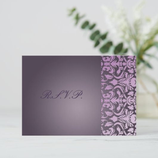 PixDezines rsvp plum flora demask/diy background Kaartje (Staand voorkant)