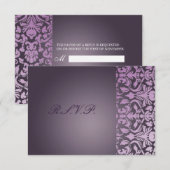 PixDezines rsvp plum flora demask/diy background Kaartje (Voorkant / Achterkant)