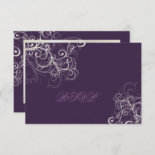 PixDezines rsvp plum+parelzwammen (Voorkant / Achterkant)