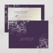 PixDezines rsvp plum+parelzwammen Kaartje (Voorkant / Achterkant)