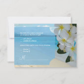 PixDezines RSVP PLUMERIA LEI/BEACH Kaartje (Achterkant)