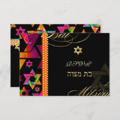 PixDezines rsvp Psychedelic Stars, Bat Mitzvah (Voorkant / Achterkant)