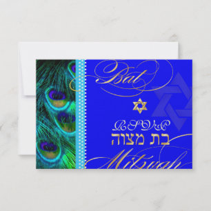 PixDezines rsvp psychedelische pauock/Bat Mitzvah Kaart