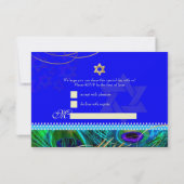 PixDezines rsvp psychedelische pauw/Bat Mitswa Kaart (Achterkant)