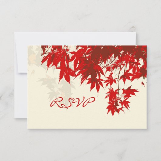PixDezines Rsvp Red Maple Leaves/herfst Kaartje (Voorkant)