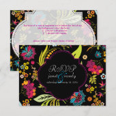 PixDezines rsvp retro floral/DIY achtergrondkleur (Voorkant / Achterkant)