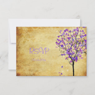 PixDezines rsvp retro paarse esdoorns Kaartje