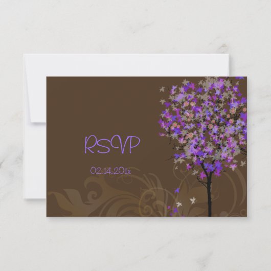 PixDezines rsvp retro violet ahorebomen (Voorkant)