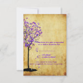 PixDezines rsvp retro violet ahorebomen Kaartje (Achterkant)